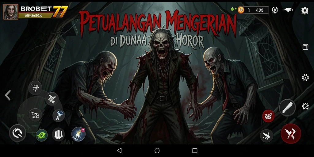 Tampilan gameplay mengerikan di BROBET77 dengan atmosfer kelam.