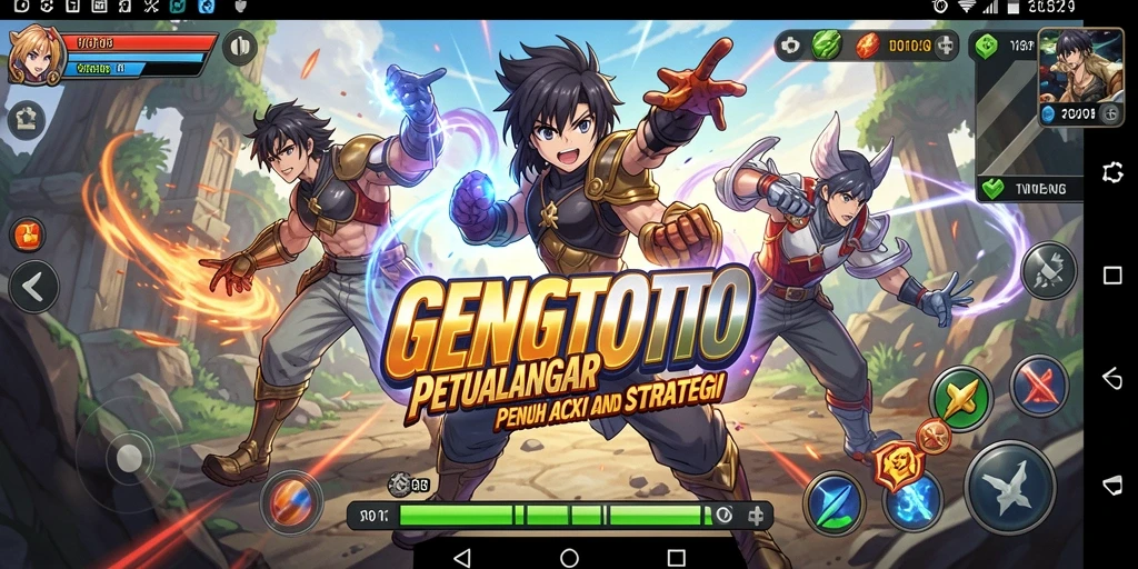 Tampilan gameplay menarik dari GENGTOTO dengan karakter anime yang dinamis.