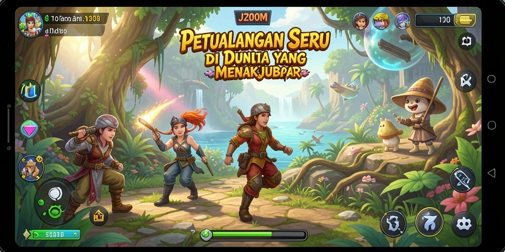 Tampak gameplay J200M yang seru dan menantang dalam dunia petualangan.