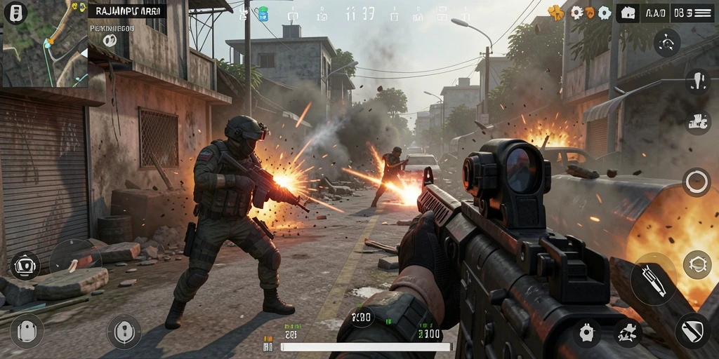 Tampilan gameplay intens RAJAMPO dengan aksi mendebarkan.