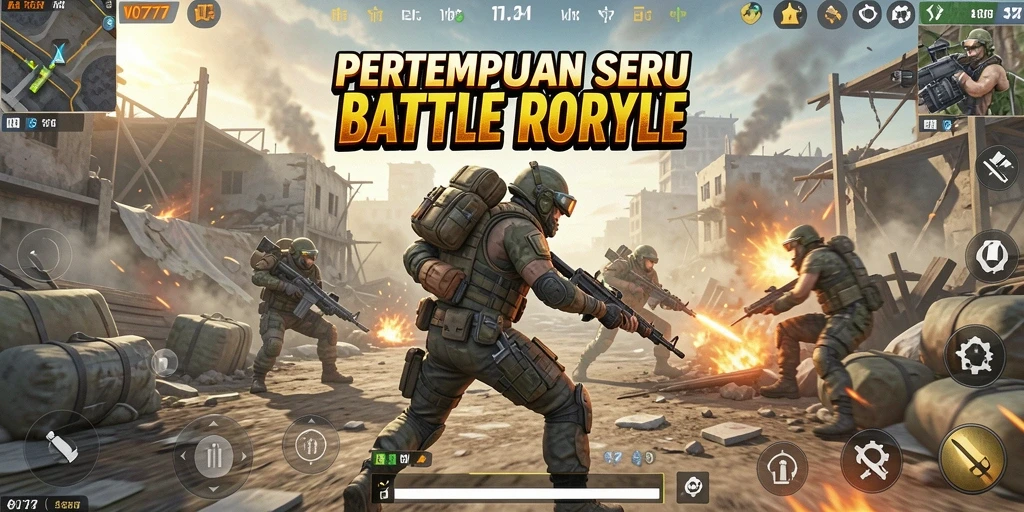 Tampilan gameplay seru di arena VO777 Battle Royale.